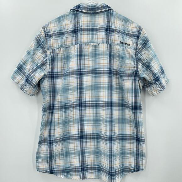 Marmot Men's Short Sleeve Button Up Shirt, Plaid, Sz. M Outdoor Workwear Hiking - Picture 3 of 11